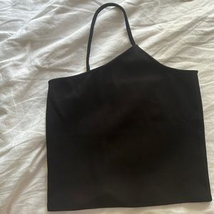 Sexy asymmetrical basic black top
